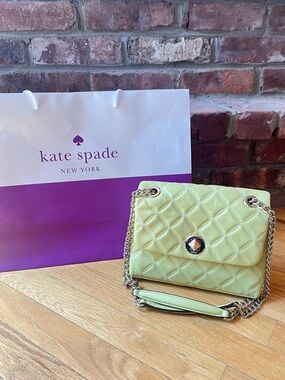 Kate Spade Yellow Green Frosty Lime Natalia Small Flap Crossbody